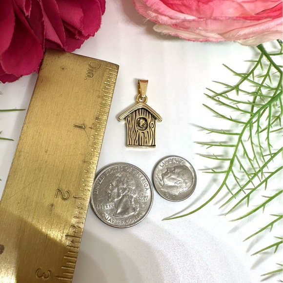 NEW⚜️Gold Birdhouse Charm Pendant - Picture 5 of 5